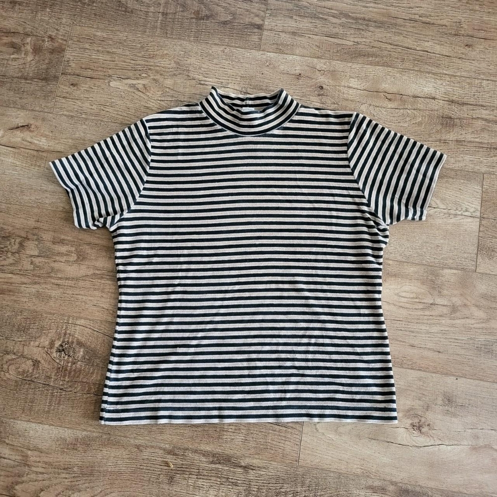 Striped Mock Neck Shirt